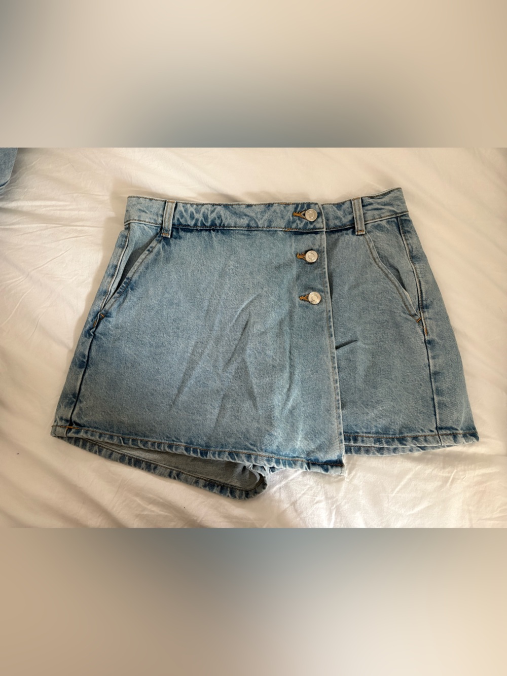 Zara Light Blue Denim Mini Skort